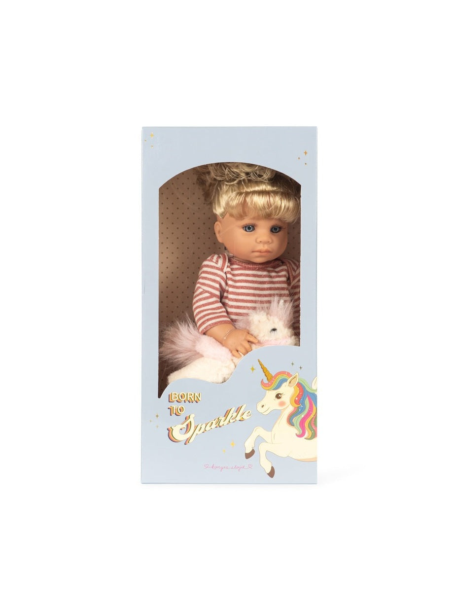 Noemi unicorn doll - rose cream stripe
