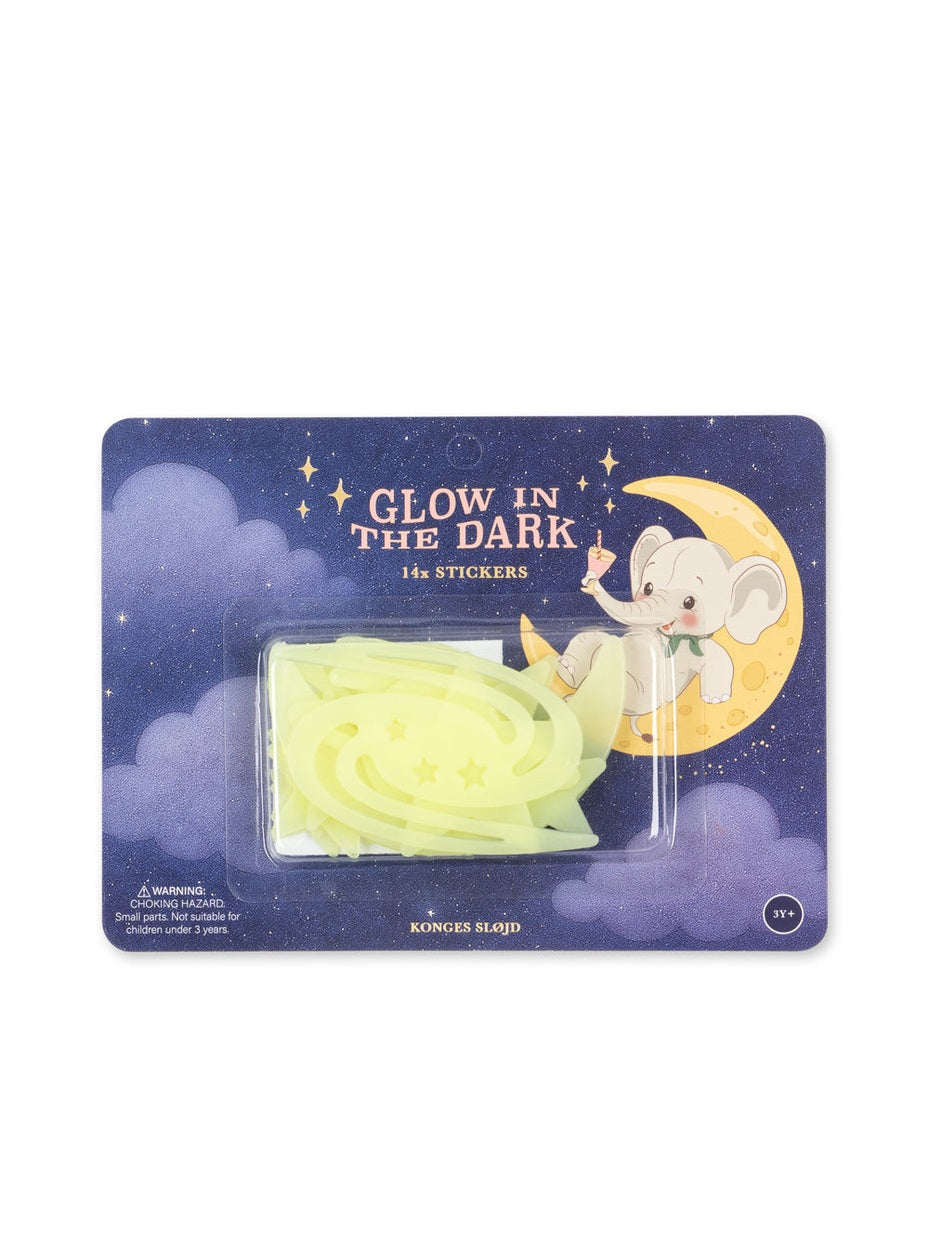 Julekalender med 24 gaver - blå, glow in the dark-klistremerker