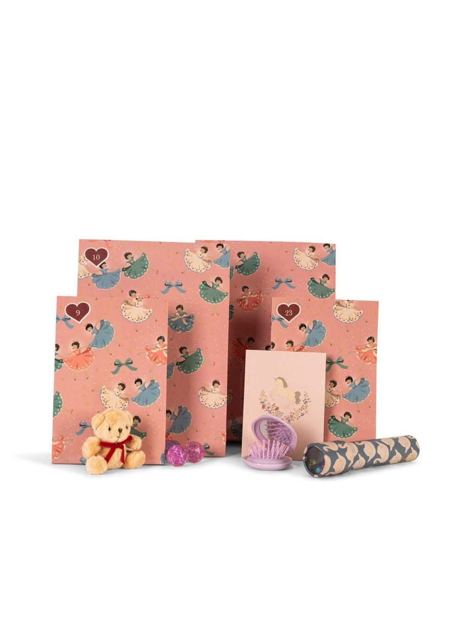 Julekalender med 24 gaver - beige