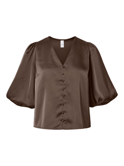 Pella topp - chocolate brown YAS