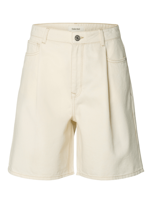 Wide merle denim shorts - egret Selected Femme