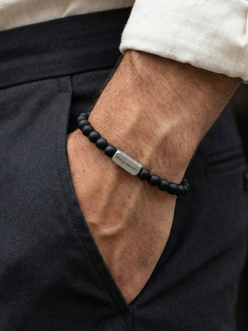 Stones Bracelet Basic - Matt Black by Steel & Barnett - Tilbehør. 2026, 2601, Accessories, Brando, brando-no, Herre, mottatt30dager, SHLP