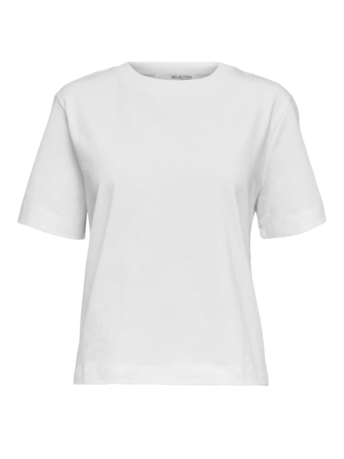 Essential boxy t-skjorte - bright white Selected Femme