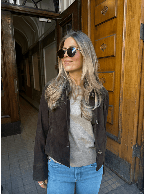 Allie suede jakke - brown Clermonte