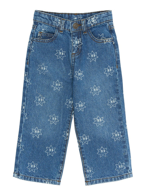 Ripley Wide Jeans - Medium Blue Denim AOP The New Siblings