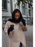 Lue med skjerf - sort