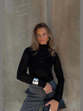 Maggie turtleneck merino genser - black