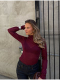 Maggie turtleneck merino genser - bordeaux