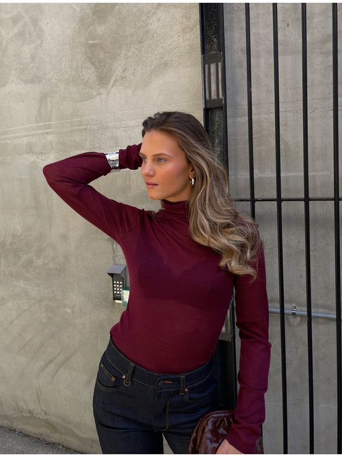 Maggie turtleneck merino genser - Bordeaux Helene Studios