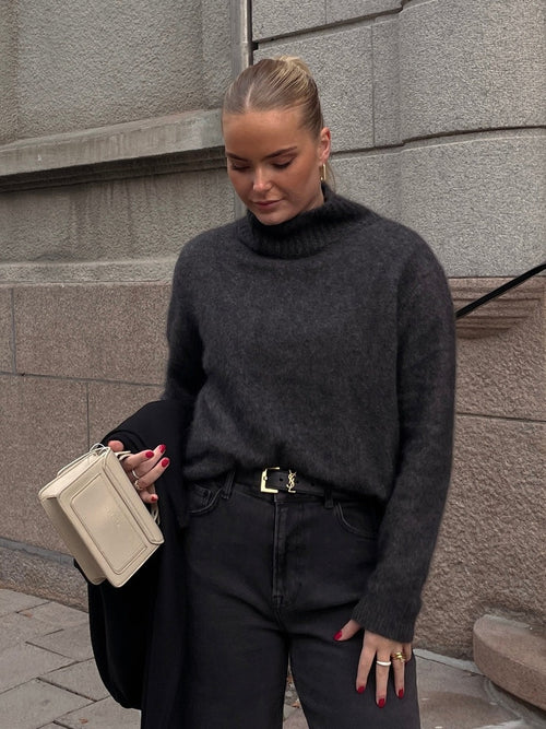 Jade genser - dark grey melange Six Ames