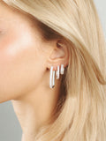 Slim dome hoops - silver
