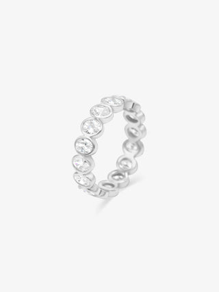 Diamond band ring oval - silver Who Is She