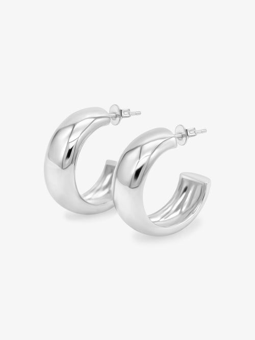 Large dome hoops - silver WHO IS SHE