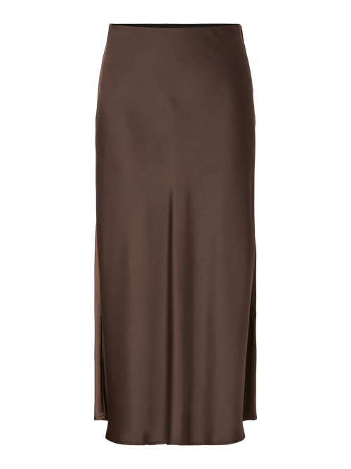 Pella midi skirt - chocolate brown YAS