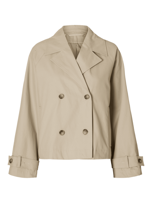 Cilo short trenchcoat jakke - island fossil Selected Femme