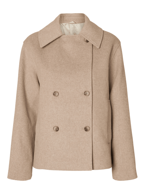Alma wool blend jakke - sandshell Selected Femme
