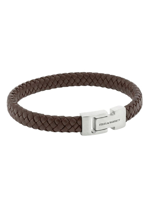 Leather Bracelet Archie - Brown Steel & Barnett