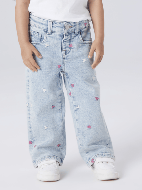 ROSE WIDE JEANS - Light Blue Bleached Denim