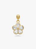 Diamond flower charm - gold