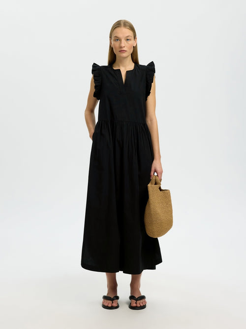 Blair ida lang kjole - black Selected Femme
