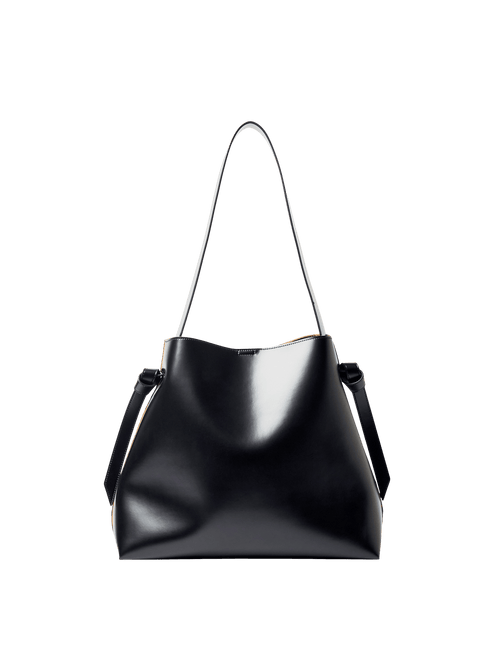 Stella stor leather veske - Black Selected Femme