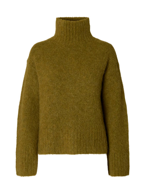 Gabriella knit high neck genser - fir green, produktbilde