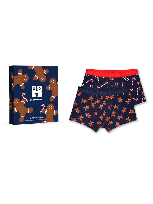 2 Pack Gingerbread Short Boxers - Happy Socks