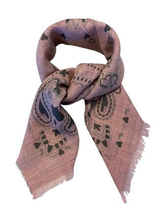 Skjerf mønstret 85x85 rosa fra Intex