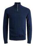 EMIL KNIT HALF ZIP - Navy Blazer