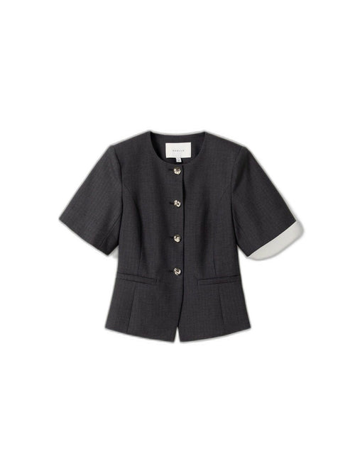 Kasaundra blazer grey herringbone - forside