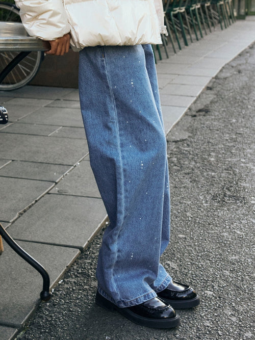 ROSE WIDE DECOR JEANS - Medium Blue Denim NAME IT