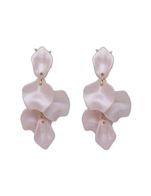 Leaf earrings pearl - pearl light pink BOW19
