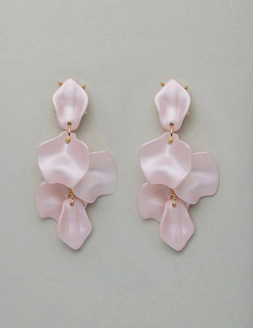 Leaf earrings pearl - pearl light pink BOW19