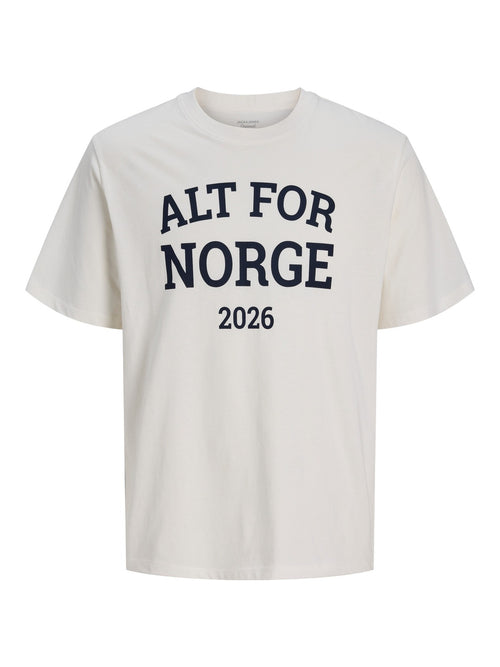 Alt for Norge t-skjorte - cloud dancer by Jack&Jones - T-skjorte. 2026, 2602, Brando, brando-no, Herre, SHLP, T-shirts & Tops