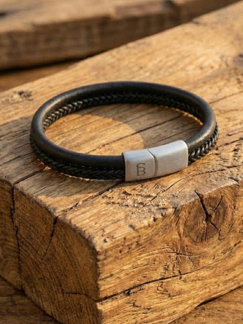Leather Bracelet Denby - Black by Steel & Barnett - Tilbehør. 2026, 2601, Accessories, Brando, brando-no, Herre, mottatt30dager, Nyhet, SHLP
