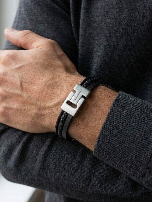 Leather Bracelet Casual Cole - Black by Steel & Barnett - Tilbehør. 2026, 2601, Accessories, Brando, brando-no, Herre, mottatt30dager, Nyhet, SHLP