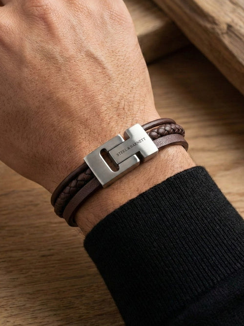 Leather Bracelet Casual Cole - Brown by Steel & Barnett - Tilbehør. 2026, 2601, Accessories, Brando, brando-no, Herre, mottatt30dager, SHLP