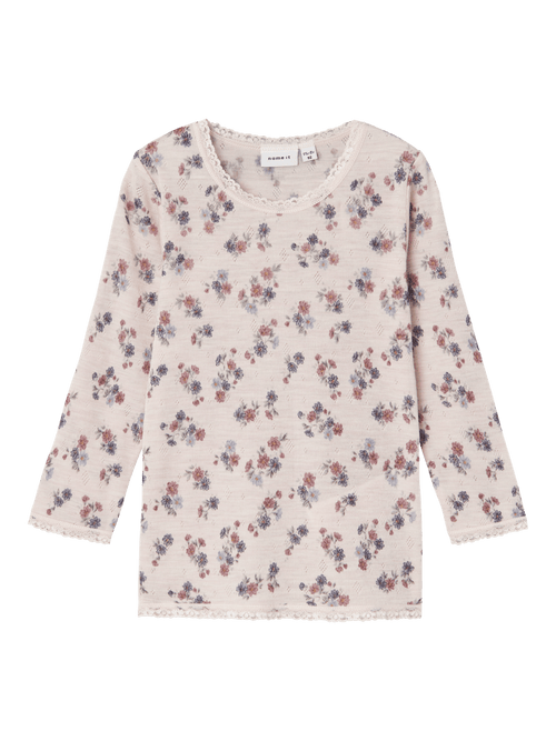 NMFWANG WOOL NEEDLE LS TOP NOOS - Lilac Ash NAME IT