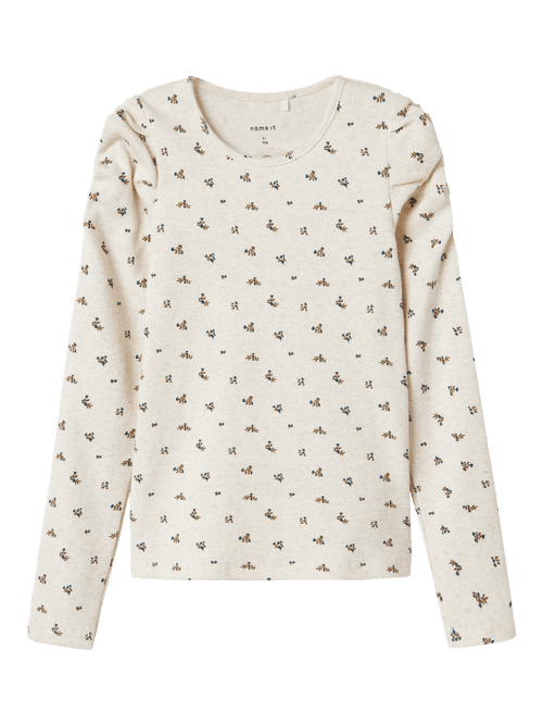 NMFOLINNE LS SLIM TOP - Peyote Melange NAME IT