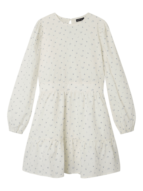 NLFHEERSA LS DRESS - White Alyssum LMTD