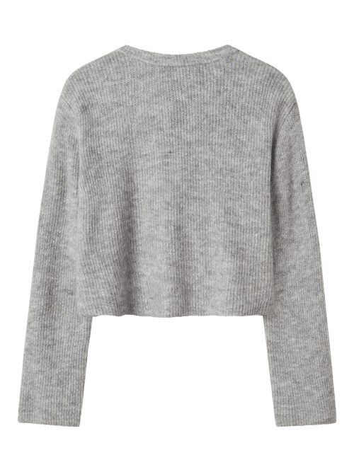 NLFBOWBACK LS SHORT KNIT - Light Grey Melange LMTD