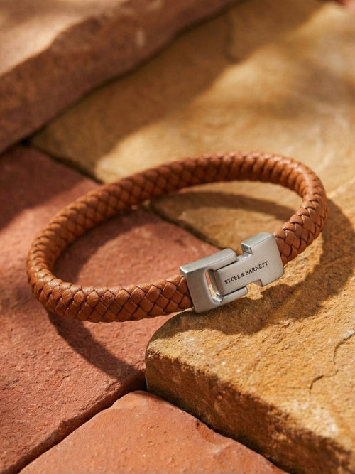 Leather Bracelet Archie - Peanut by Steel & Barnett - Tilbehør. 2026, 2601, Accessories, Brando, brando-no, Herre, mottatt30dager, Nyhet, SHLP