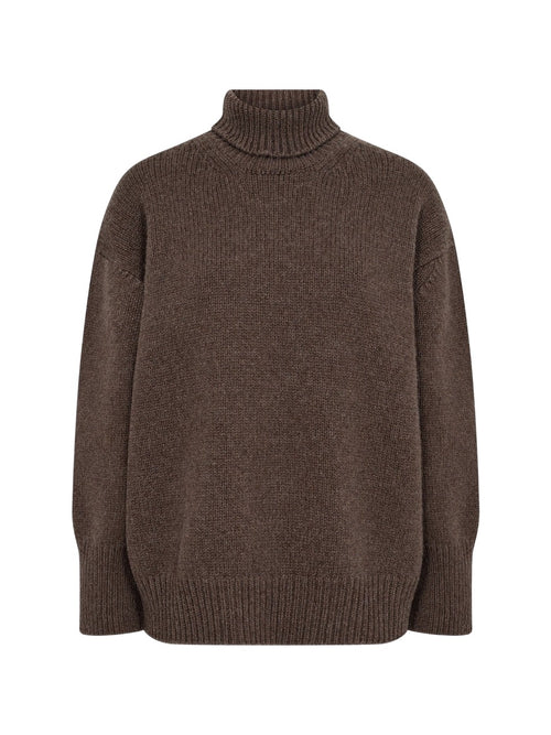 LR Perle rullekrage genser - fondue fudge, front