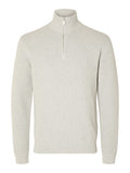 Dane knit half zip - light grey melange