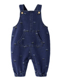 BARREL DENIM OVERALL - DARK BLUE DENIM