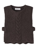 LEA STRIKKET VEST - CHOCOLATE PLUM