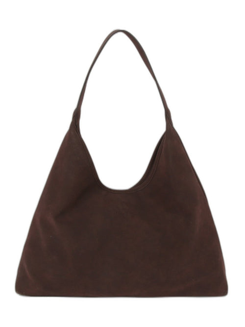 HVISK Lola Brush skulderveske i umber brun, sett forfra med langt tophåndtak