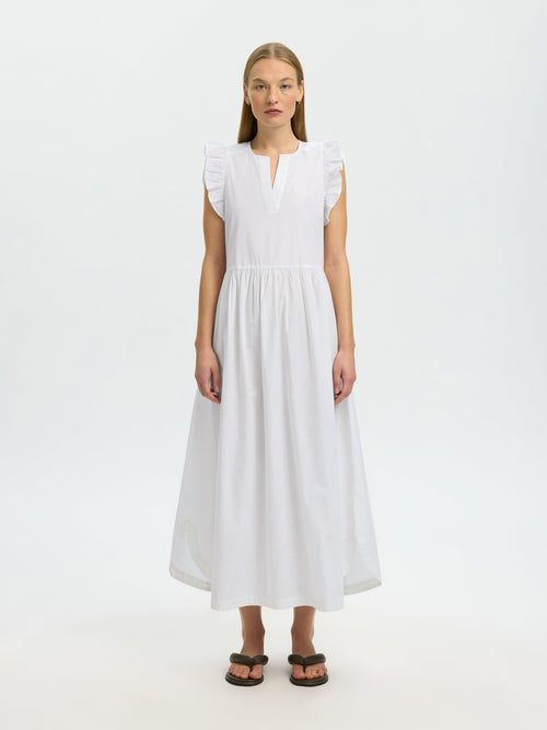 Blair ida lang kjole - bright white Selected Femme
