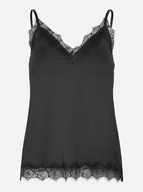 RWBridget SL Lace Strap Top - Black, front