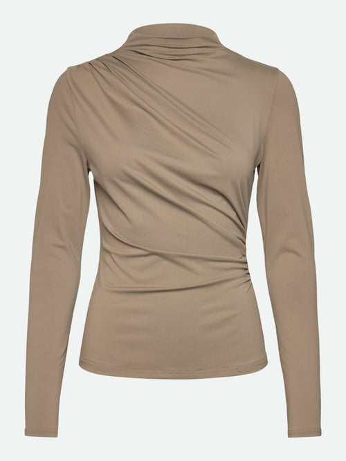 RWBridget LS Turtleneck T-shirt - Walnut, front